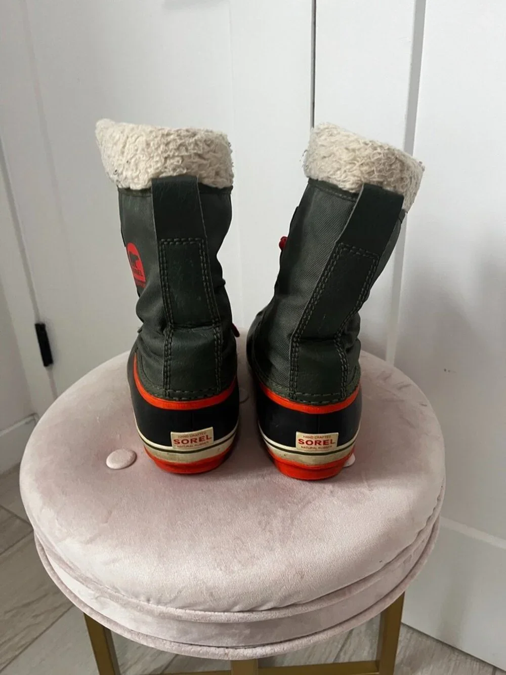 Sorel Navy Green & Red Waterproof Duck Boots Size 5